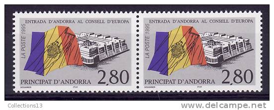 ANDORRE FRANCAIS - 466** (paire) Cote 3,60 Euros Depart à 10% - Unused Stamps