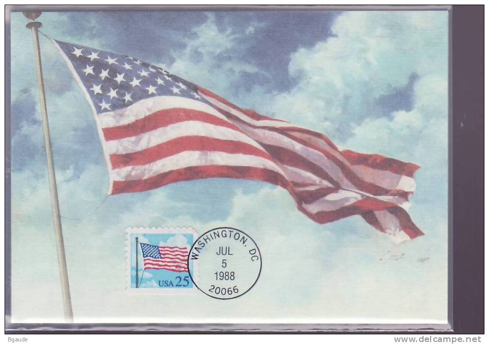 ETATS UNIS CARTE MAXIMUM NUM.YVERT  1810A  DRAPEAU - Maximum Cards