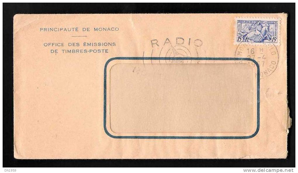 MONACO SCEAU DU PRINCE DESSIN ET GRAVURE PIERRE GANDON OFFICE DES EMISSIONS DE TIMBRES POSTE - Marcophilie