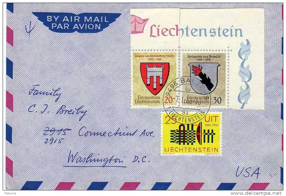 Carta, Aerea, BALZERS ( Liechtenstein)1966, Cover, Lettre - Covers & Documents