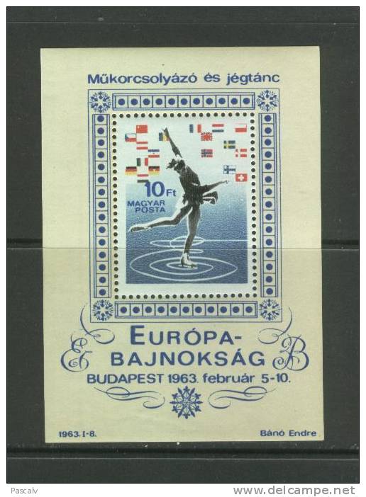 Hongrie Yvert Bloc 43 Neuf ** Sans Charnière MNH Patinage - Pattinaggio Artistico