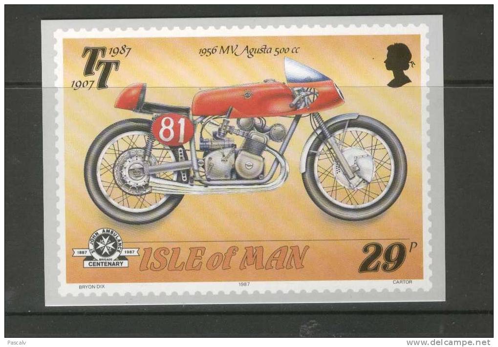 Ile De Man Carte Maximum Dimension 14,5 Cm X 10,5 Cm Agusta - Motorbikes