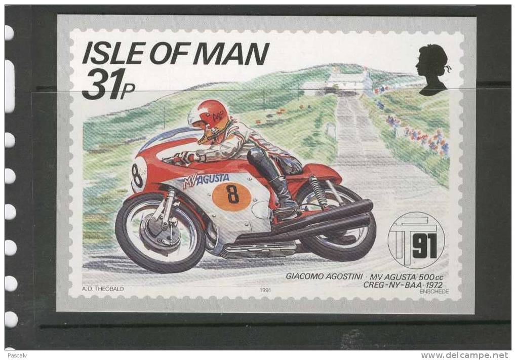 Ile De Man Carte Maximum Dimension 14,5 Cm X 10,5 Cm Agusta - Motorbikes