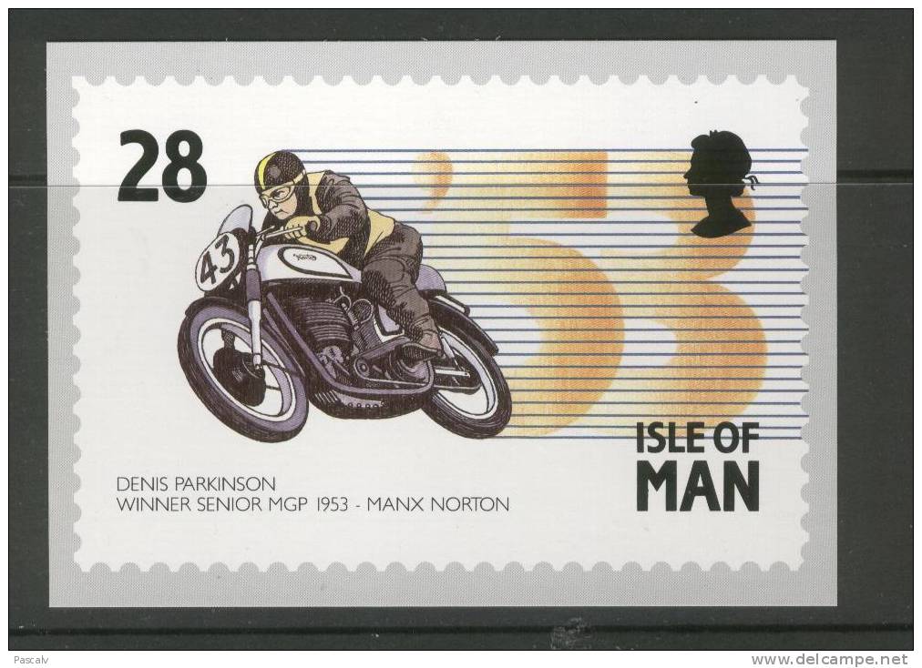 Ile De Man Carte Maximum Dimension 14,5 Cm X 10,5 Cm Norton - Motorräder