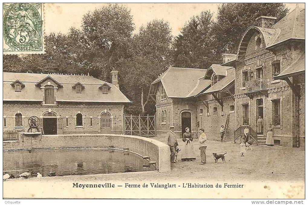 80870 MOYENNEVILLE - FERME DE VALANGLART En 1907 - Other & Unclassified