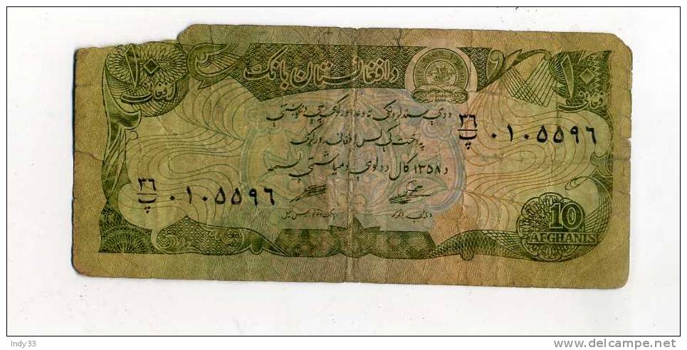 - AFGHANISTAN . LOT DE 2 BILLETS 10 A. - Afghanistan