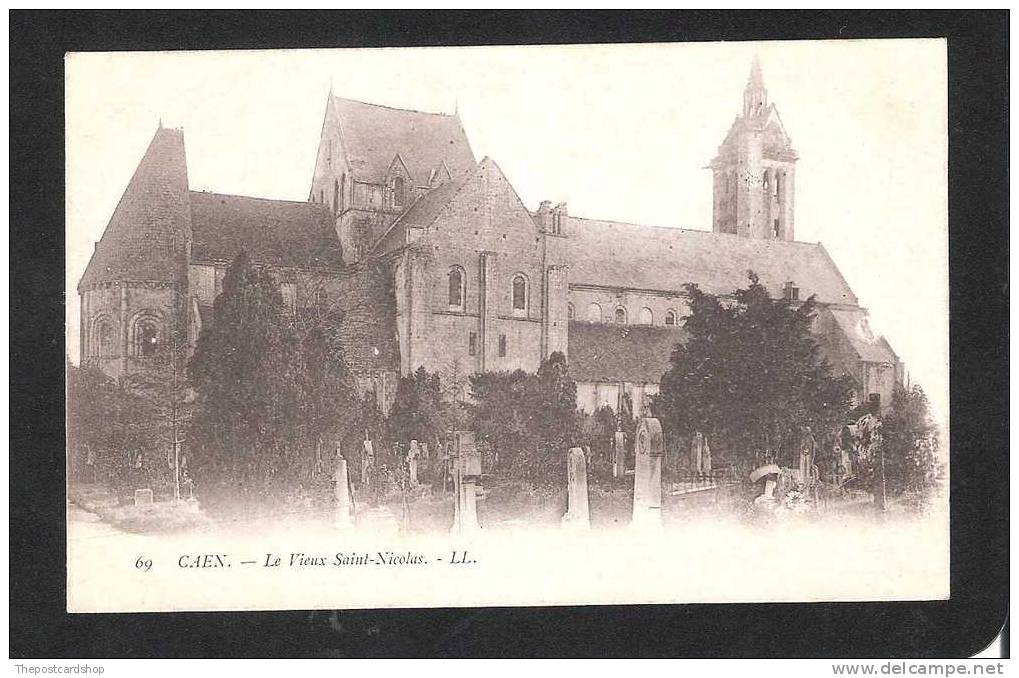 CPA 14 CALVADOS CAEN  EGLISE LE VIEUX SAINT NICOLAS DOS NON DIVISE - Caen