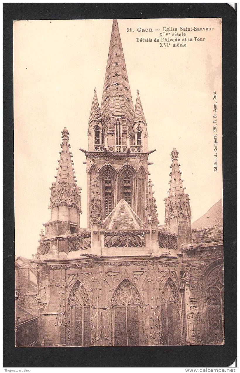 CPA 14 CALVADOS Caen L'Eglise Saint Sauveur Details De L'Abside Et La Tour - Caen