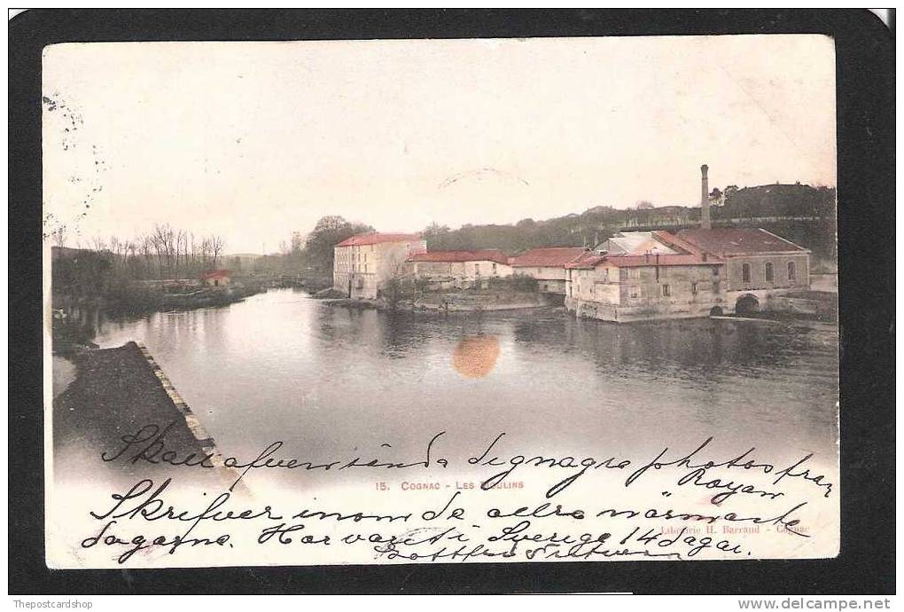 CPA 16 CHARENTE No.15 LES MOULINS EN COULEUR DOS NON DIVISE AVES DES TIMBREES STOCKHOLM SWEDEN POSTMARK - Cognac