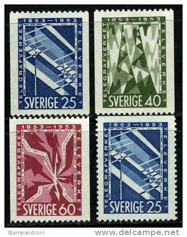 Sweden #452-55 XF Mint Hinged Set From 1953 - Unused Stamps