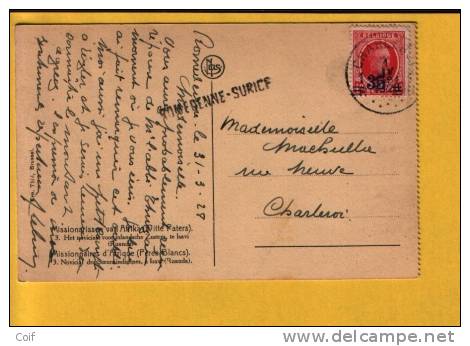 247 Op Kaart  Met Naamstempel (Griffe) ROMEDENNE-SURICE - Griffes Linéaires