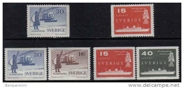Sweden #518-23 XF Mint Hinged 2 Sets From 1958 - Unused Stamps