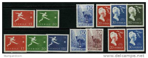 Sweden #524-36 XF Mint Hinged 3 Sets From 1958 - Unused Stamps