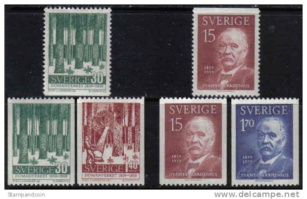 Sweden #544-49 XF Mint Hinged 2 Sets From 1959 - Nuevos