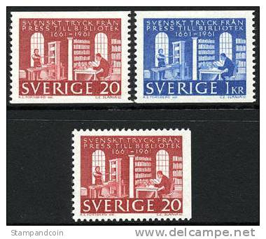 Sweden #600-02 XF Mint Hinged Set From 1961 - Unused Stamps