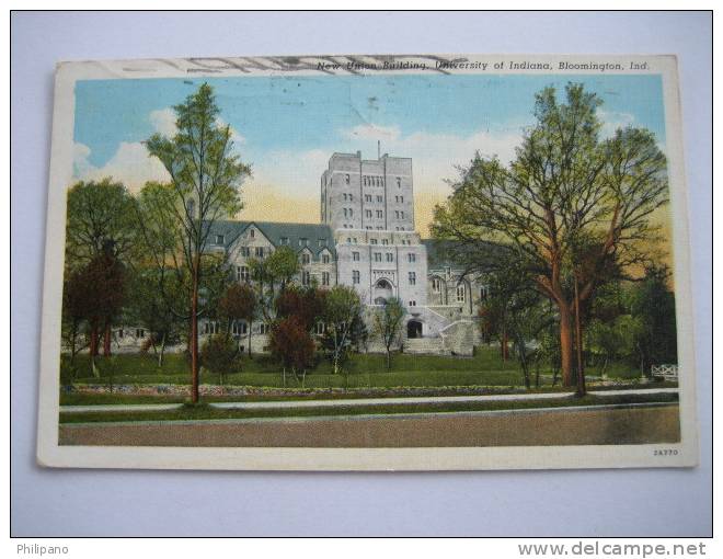 Bloomington In    Indiana University     New Union Bldg.     1938 Cancel - Autres & Non Classés