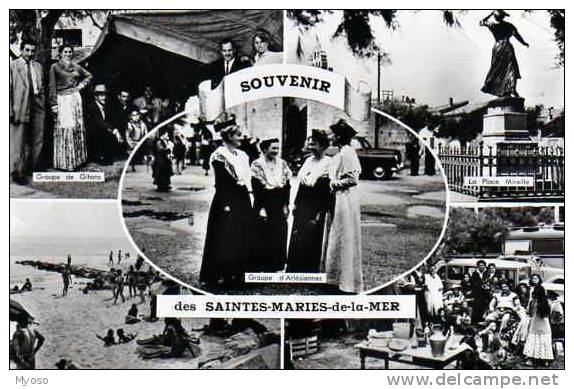 13 Souvenir Des SAINTES MARIES DE LA MER, Gitans, Arlesiennes,Plage, Place Mireille - Saintes Maries De La Mer