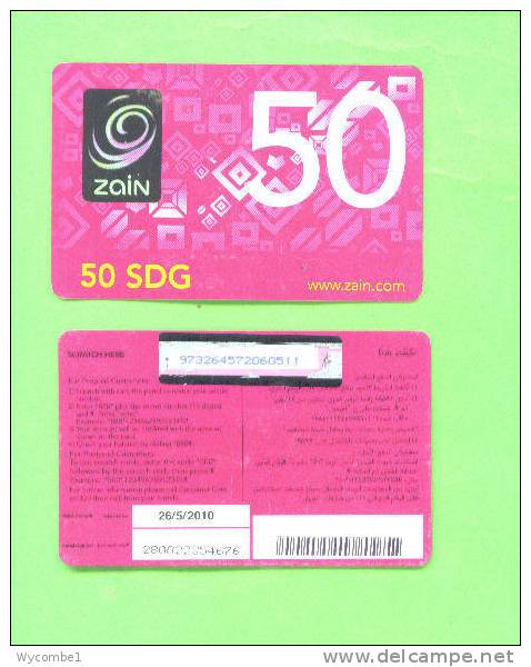 SUDAN - Remote Phonecard/Zain 50 SDG - Sudan