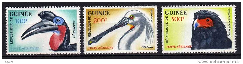 Guinée PA N°26 /28 XX Thématique Oiseaux :Toucan, Héron, Aigle La Série Des 3  Valeurs Sans Charnière  TB - Collections, Lots & Series