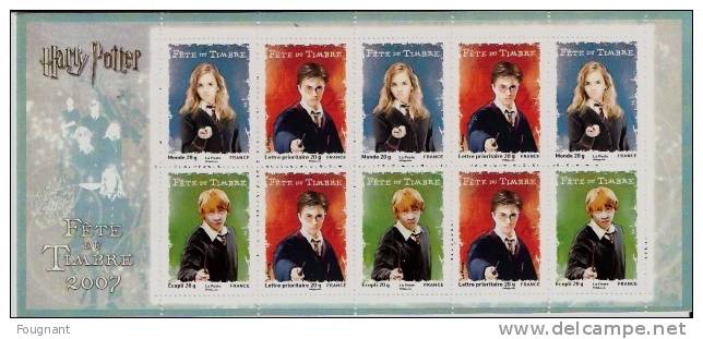 FRANCE: 2007;timbres BC 402a:La Bande Carnet,non Plée.Fête Du Timbre:Harry Potter. - Cinema