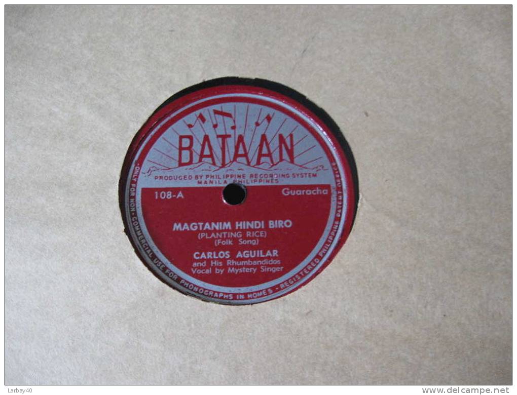 78 Tours Carlos Aguilar Magtanim Hindi Biro - Dahil Sa Iyo - Bataan - 78 Rpm - Schellackplatten