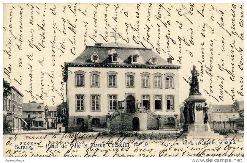 Septembre 1902 Seraing Vers Blankenberghe SERAING Hôtel De Ville Lemaire-Lenoir 19 - Seraing