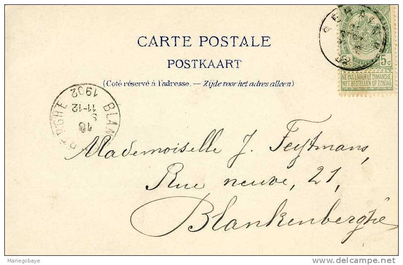 Septembre 1902 Seraing Vers Blankenberghe SERAING Hôtel De Ville Lemaire-Lenoir 19 - Seraing