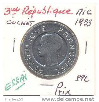 Monnaie Essai  5 Francs   Cochet   1933 - Essays & Proofs