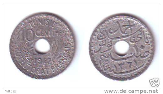 Tunisia 10 Centimes 1942 WWII Issue - Tunisia