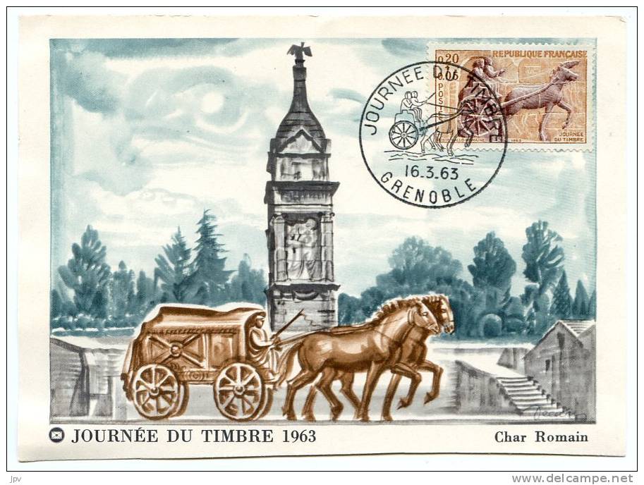 38 - GRENOBLE. Journée Du Timbre 1963. Char Romain. - Grenoble