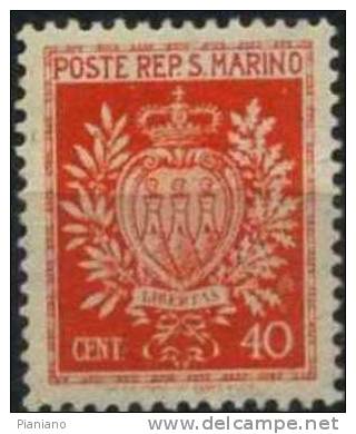 PIA - S. MARINO   - 1945-46 : Stemmi   - (SAS 281) - Unused Stamps