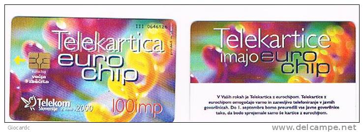 SLOVENIA (SLOVENIJA)  - TELEKOM SLOVENIJE  -  2000 EUROCHIP TELEKARTICE IMAJO  100 IMP. - USATA (USED)°  -  RIF. 3136 - Slovenia