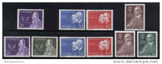 Sweden #686-95 XF Mint Hinged 3 Sets From 1965-66 - Neufs