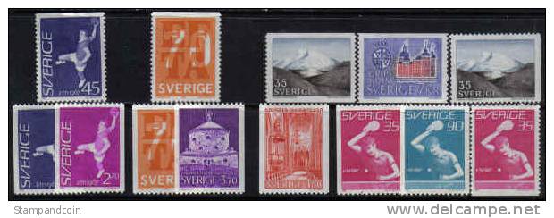 Sweden #714-26 XF Mint Hinged 4 Sets From 1967 - Neufs