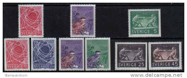 Sweden #790-98 XF Mint Hinged 3 Sets From 1968 - Unused Stamps