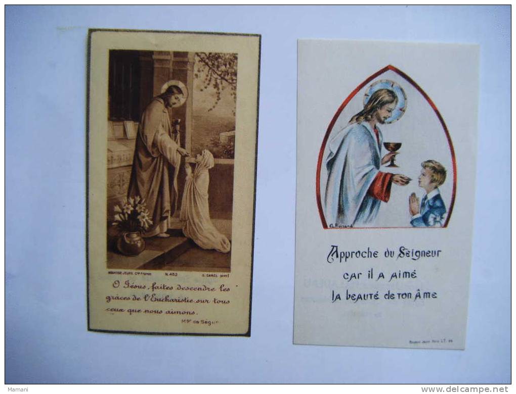 Lot De 2 Images Pieuses Bouasse Jeune Lt 56 Et 452-communiante Et Communiant -hostie Jesus Etc... - Religione & Esoterismo