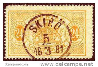 Sweden O8a Used 24o Orange Official From 1874 - Dienstzegels