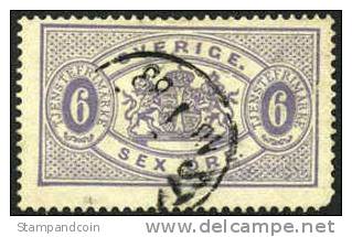 Sweden O16a Used 6o Lilac Official From 1881 - Dienstzegels