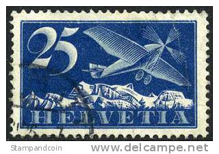 Switzerland C5 XF Used 25c Airmail From 1923 - Gebraucht
