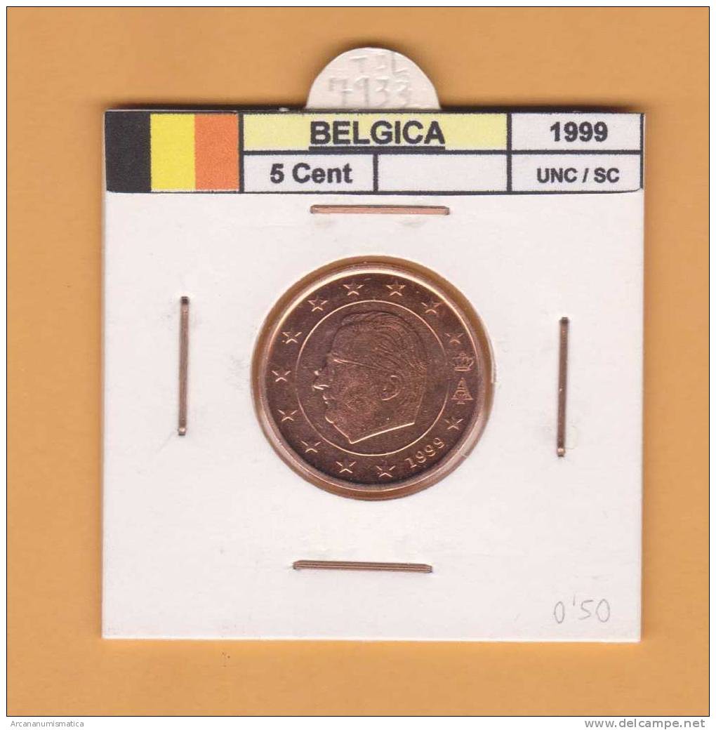 BELGICA  5 Cents  1.999   SC/UNC     DL-7933 - Belgium