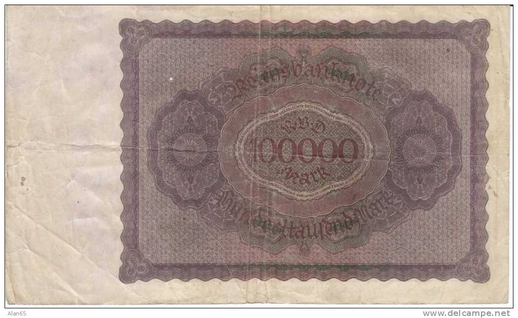 Germany #83a 100,000 Marks 1923 First Issue Currency Banknote - 100000 Mark