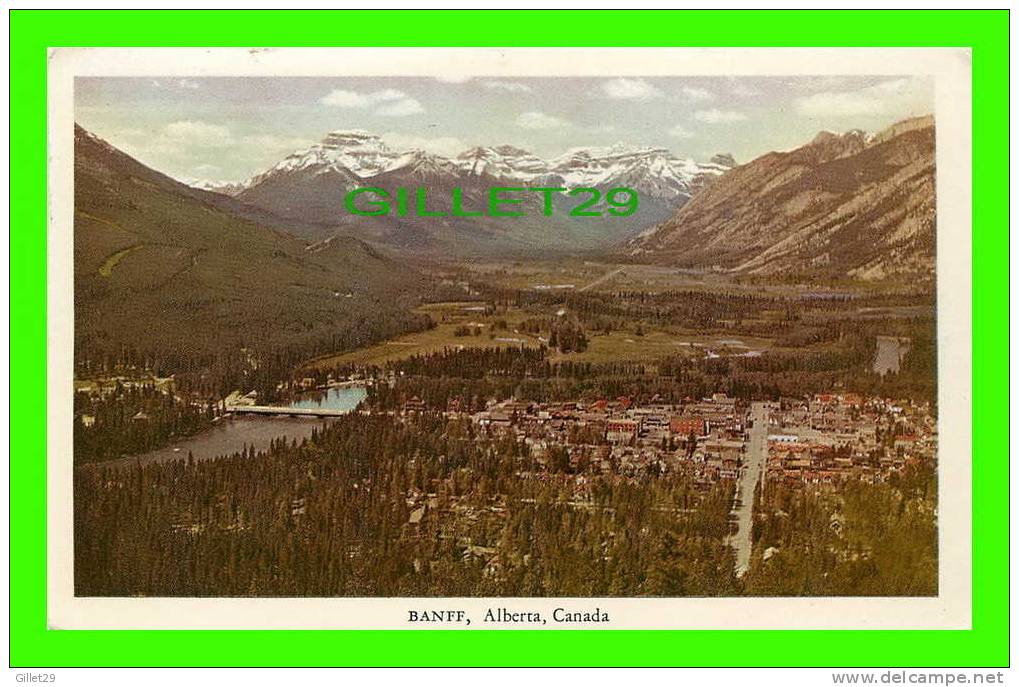 BANFF, ALBERTA - AIR VIEW OF THE CITY - TRAVEL IN 1954 - - Banff