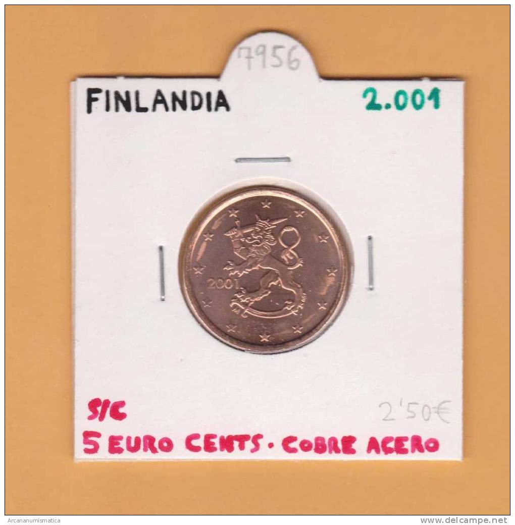 FINLANDIA   5  EURO  CENTS   2.001     SC/UNC     DL-7956 - Finlande