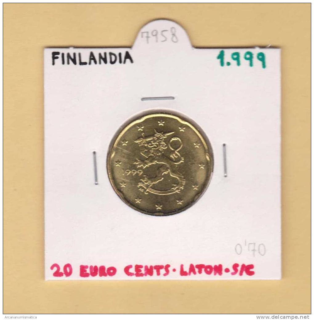 FINLANDIA   20  EURO  CENTS   1.999     SC/UNC     DL-7958 - Finlande