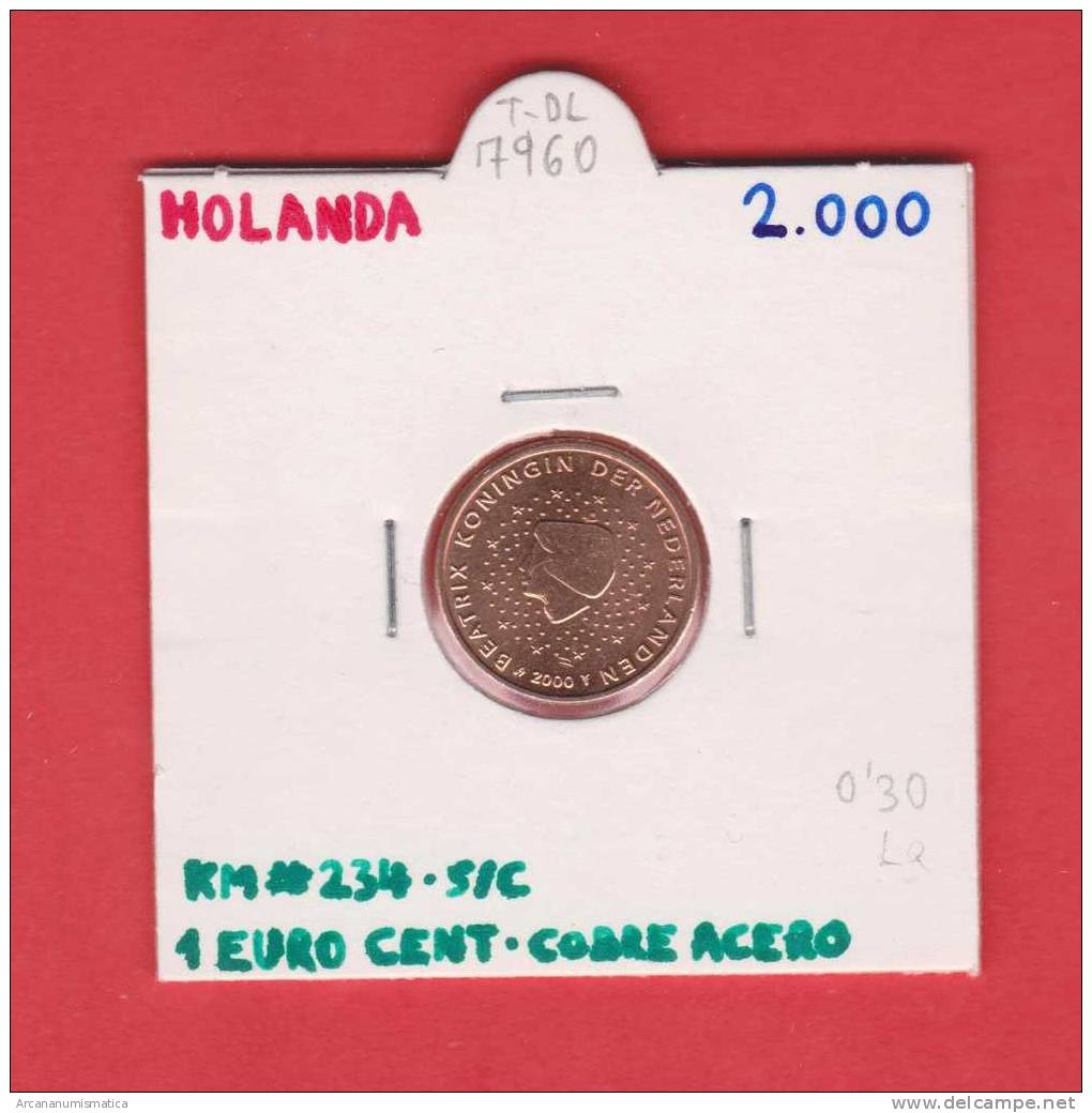 HOLANDA   1  EURO  CENT   2.000    KM#234     SC/UNC     DL-7960 - Pays-Bas