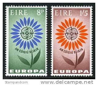 Ireland #196-97 Mint Hinged Europa Set From 1964 - Ungebraucht
