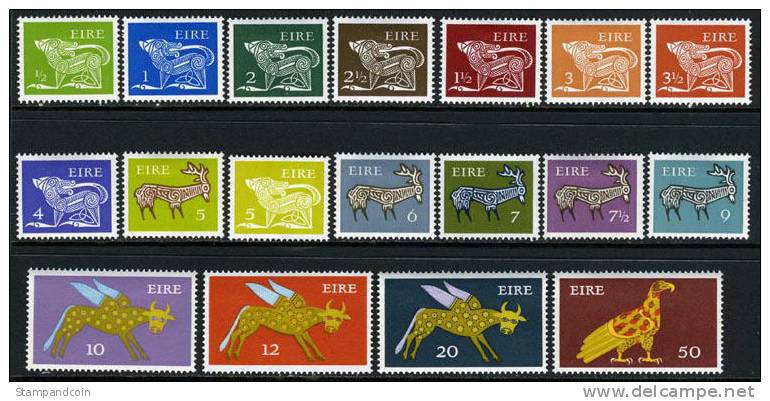 Ireland #290-304 Mint Hinged Set From 1971-75 - Unused Stamps