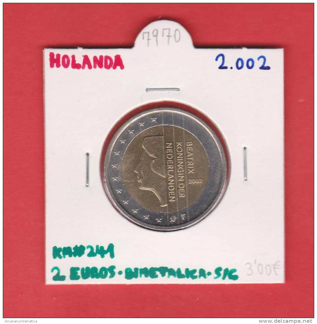 HOLANDA   2 EUROS   2.002    KM#241    SC/UNC     DL-7970 - Paesi Bassi