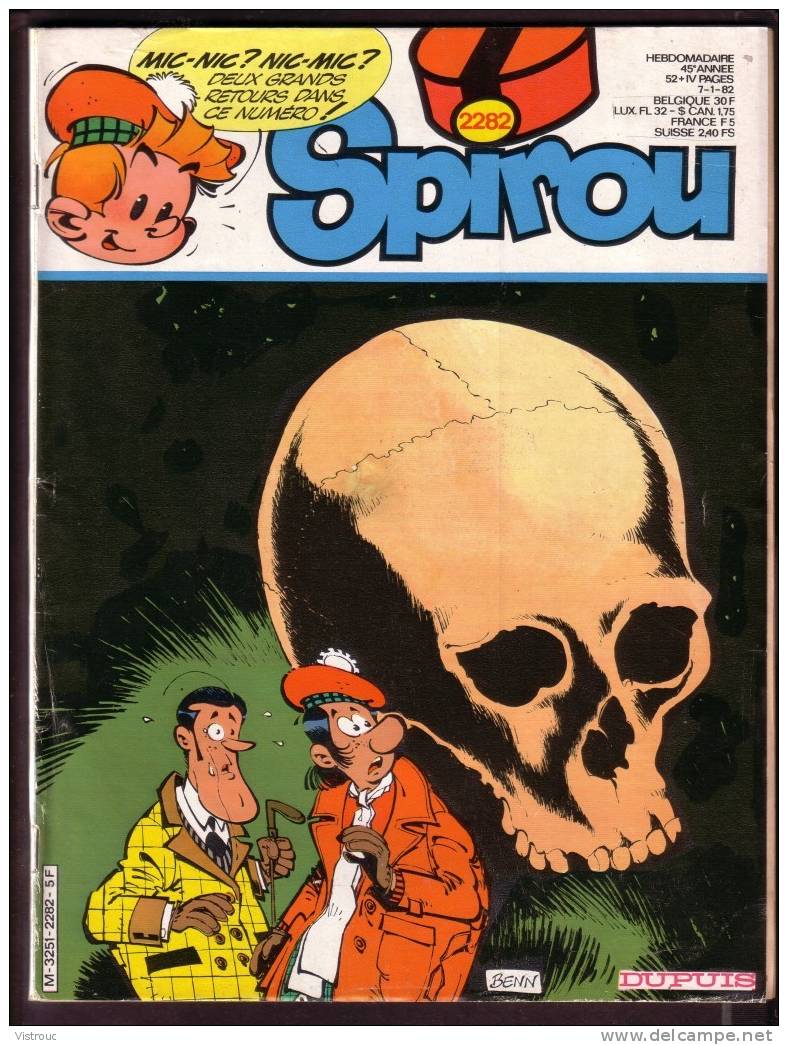SPIROU N° 2282 - Année 1982 - Couverture "MIC MAC ADAM"  De Benn Et  Desberg. - Spirou Magazine