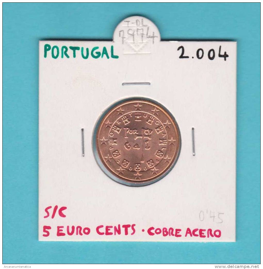 PORTUGAL  5 EURO  CENTS   2.004       SC/UNC     DL-7974 - Portugal